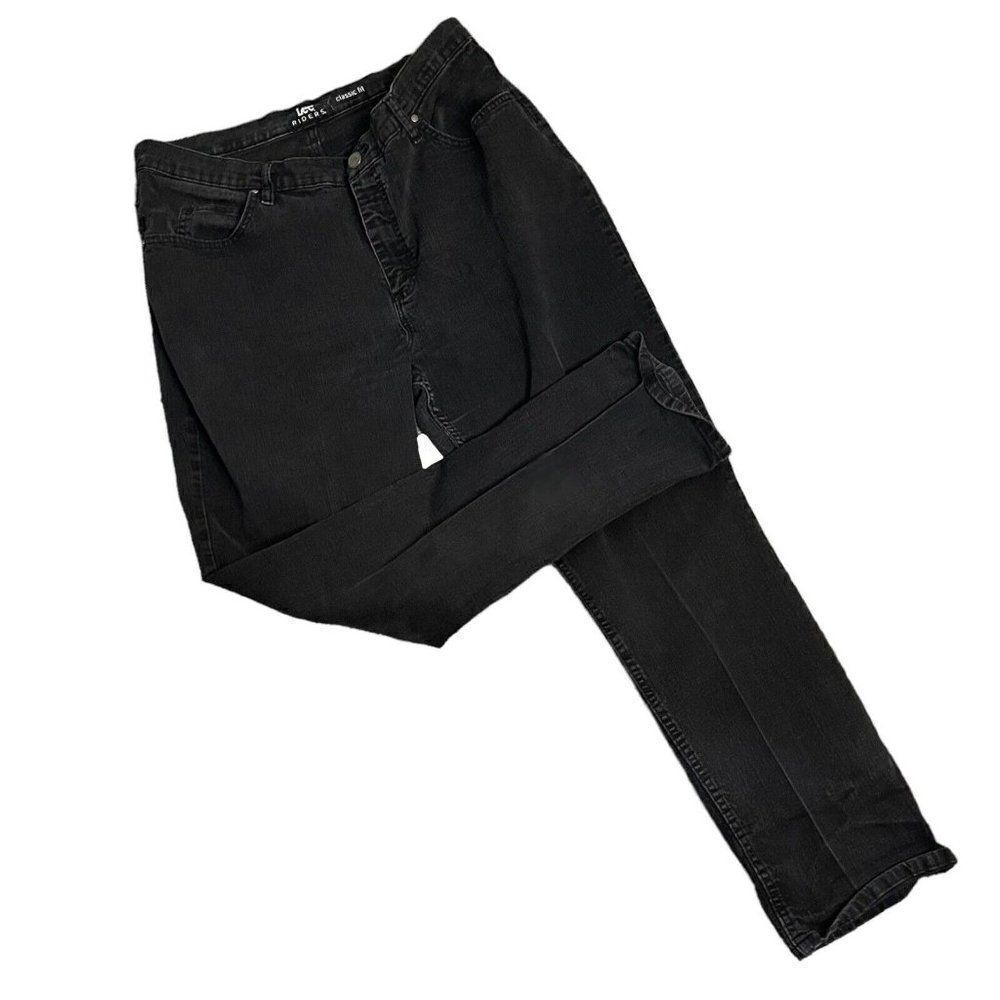 Riders Lee Classic Fit Straight Leg Jeans Women's 20 W Black Retro Dark Academia